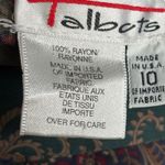 Vintage 90s Talbots Teal Paisley Midi Skirt Rayon Pleated Boho Cottagecore 10 Green Photo 7