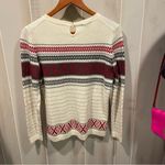 Talbots Cute creamy chevron stripe  cashmere blend crew neck sweater classic soft Photo 4