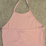 Active USA Pink Ribbed Halter Top Photo 2