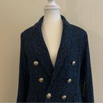 Boston Proper  Beyond Travel Prussian Cheetah Printed Double Breasted Knit Jacket Photo 3