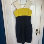 Lida Baday Chartreuse Black Color block Ponte Knit Bodycon Dress W Photo 2