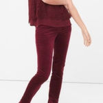 White House | Black Market ‎ Slim Leg Corduroy Pants Size 0 in Burgundy Plum Wine Photo 0