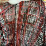 Comfy USA Red Black Abstract Asymmetrical Tunic Dress Artsy Stretch M Sheet Size M Photo 3