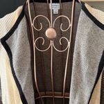 Jones New York Jones Studio Patchwork Open Cardigan Women's S Tan/Black/Cream - Longline Knit Photo 4