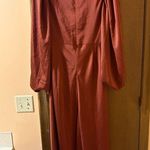 Shona joy Luxe Twist Front Balloon Sleeve Midi Dress in Sangria Photo 7