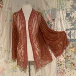 Xhilaration Dark Pink Sheer Lace Open Front Cardigan Photo 0