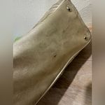Coach Vintage Metallic Gold & White Goat Suede And Leather Tote Bag Purse #9371 Photo 5