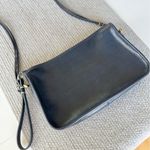 Vintage 80’s 90’s Magid Navy Blue Leather Double Strap Brass Rectangular Purse Photo 10