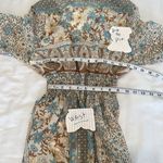 NWT R Vivimos szS sheer long sleeve button front floral print maxi dress coverup Brown Photo 9