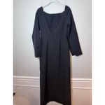 Kay Unger Black Midi Dress Split Sleeve Slit On Leg Sz 4 NEW Photo 2