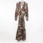 NEW Veronica Beard Isra Silk Chiffon Belted Tiered Pullover Paisley Maxi Dress Photo 0