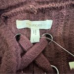 Maurice's Cowl Neck Sweater L Dark Wine Red Laced Back Loose Fitting Soft Top New Photo 4