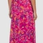 Nicole Miller Maxi Slip Dress Flowy Pink Watercolor Resort Boho Beachy Size S Photo 1