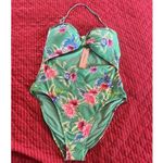 BCBGeneration  Women's Green 1pc Swimsuit Knot Front Cut Out Bathing Suit XL Photo 5