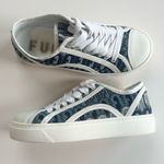 Furla Binding Lace-Up Leather Sneakers in Blue Photo 5