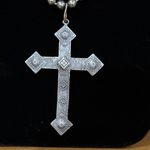 Southwestern arrowhead and cross pendant ball chain necklaces. Silver Photo 1