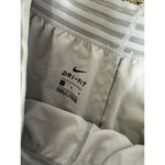 Nike  Dri-Fit Shorts Women’s Running Gym Size M Swoosh Logo Light Grey Lined​​​​​ Photo 2