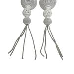 NWT Kitsch White Mesh & Crochet Tiered Round Ball Dangle Earrings Photo 4
