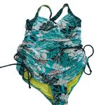 Athleta ‎ One Piece Womens 34B 32C Blue White Floral Haiku Swim Dress Swimsuit Photo 0