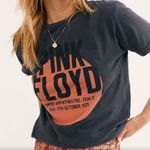 Free People  Retrobrand Size S Pink Floyd‎ Band Tee Shirt Gray Distressed Cotton Photo 0