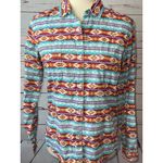 Panhandle Western Top Womens Medium Aztec Southwest Pearl Snap Cowgirl Rodeo Orange Photo 8