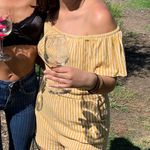 Nordstrom Off Shoulder Yellow Stripe Romper Photo 1