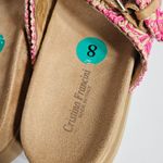 Cristina‎ Francini Pink Woven Raffia Buckle Sandals Slides Size 8 Photo 5