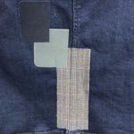 NYDJ Size 10 knee length, jean skirt with stretch ,pockets, and patches Photo 4