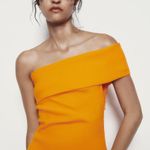 ZARA dress midi maxi sleeveless bodycon hot 🍊 organge fitted wedding evening Photo 11