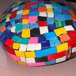 NEW RAMLA Rio mosaic handcrafted gold multicolor shoulder bag clutch new Red Photo 3