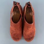 Sofft Carleigh Brick Leather Peep Toe Cutout Sandal Booties Brown Size 6 Photo 6