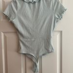 Mod On Trend Light Blue Ruffle Bodysuit Photo 2