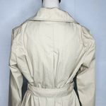 Massimo Dutti Sz S Mid-Length Equestrian Open-Front Tan Belted Trench Coat Photo 5