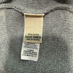 LL Bean Gray Double L Mixed Cable Full Zip Mock Neck Cotton Sweater Size MEDIUM Photo 8