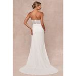 Lulus  Romantic Vision White Pearl Strapless Maxi Dress Wedding Bridal Bride Sz S Photo 2