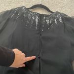 Teri Jon by Rickie Freeman Black Chiffon Overlay Capelet Gown Dress Photo 4