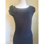 Flapper‎ Style Retro Black Mini Dress Rose Detail Silk Blend Medium Photo 3