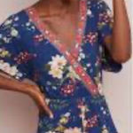 Farm Rio  for Anthropologie Estelle Floral Jersey Romper Vacation Jersey Travel M Photo 0