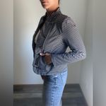 Tommy Hilfiger Stripe Puff Sleeve Jacket Large With Pockets Navy Photo 3