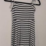 Forever 21  Black and White Striped A Line Stretch Skater Dress Tie Straps Photo 0