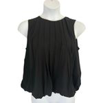 Madewell  Women's Sleeveless Crewneck Pleated Bubble Top Cotton Black Medium NEW Photo 1