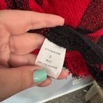 FSL + Apparel Red & Black Buffalo Plaid Fringe Vest Top Size Small Open Front Photo 4