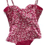 ZARA NEW  Pink and White Floral Pink Sweetheart Corset Bodysuit Women’s Size S Photo 5
