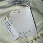 SIONI MILANO Ivory Knit Pearl Embellished Fringe Long Sleeve Sweater NWT Small‎ White Photo 8