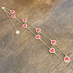 Kate Spade New  NY Red Enamel stationary Heart Necklace in Gold Photo 5