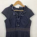 Sandra Darren  Denim Ruffle Dress Size 10 Dark Wash Photo 1