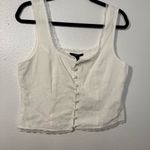 Forever 21 White Button-Up Tank Top Photo 1