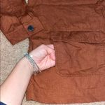 J. Jill Love Linen Longline Blazer Four Button Front Long Sleeve Auburn Brown LP Size undefined Photo 4