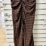 ALC Frank A.L.C. Orly Ruched Checked Crepe Midi Skirt Black/Brandy Brown Women's Size 2 Photo 6