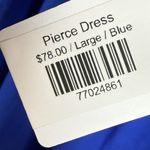 Lele Pierce Mini Dress Large Blue Scoop Neck Open Back Bow Summer Party‎ NWT Photo 6